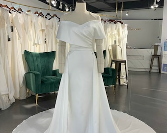 Simple Off Shoulder Wedding Dress