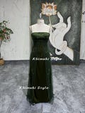 90s Vintage Green Prom Dress: Tulle & Silk Party Gown