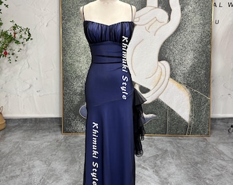 Schwarz und Blau Fit & Flare Party Kleid: Custom Plus Size erhältlich