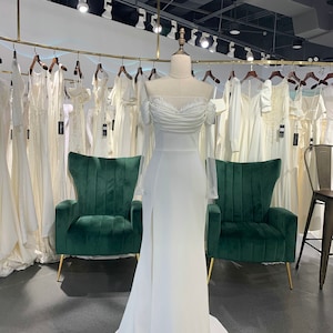Sexy Off Shoulder Long Sleeve Wedding Dress