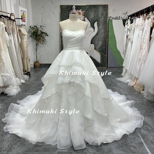 Ball Gown Strapless Tiered Skirt Wedding Dress