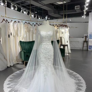 Fashion Mermaid Long Sleeve Lace Wedding Dress