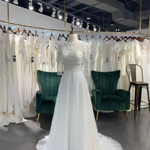 Long Sleeve Sheer Lace Wedding Dress