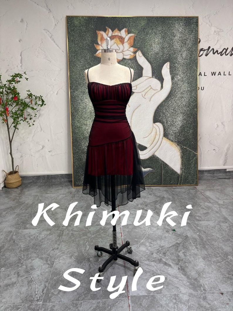 black and red party dress