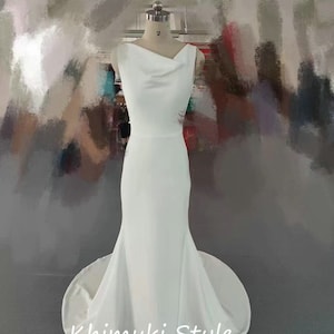 Fit and Flare Low Back Minimalist Wedding Dress