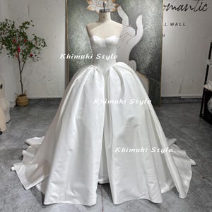 Ball Gown Ivory Satin Wedding Dress