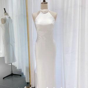 Short Neckholder-Ausschnitt Fit und Flare Brautkleid