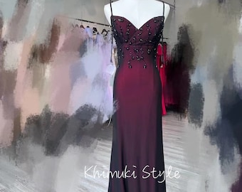Red and Black Vintage 90S Prom Dress