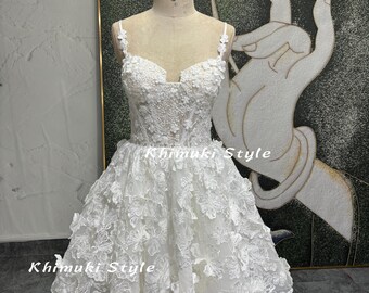 Vestido de novia corto de encaje para verano