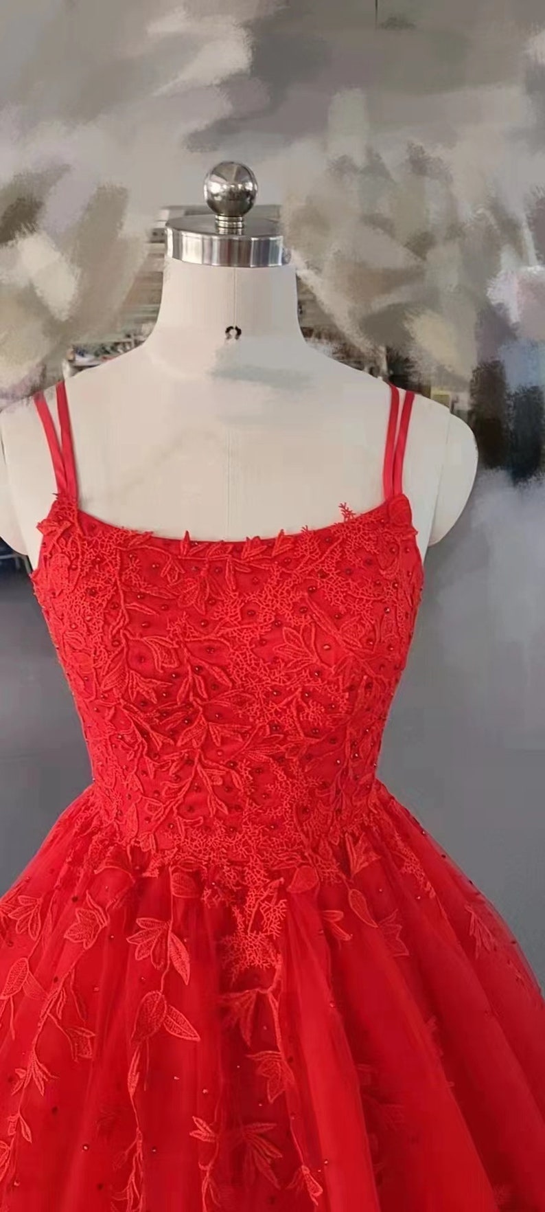 Ball Gown Criss Cross Back Red Prom Dress - Etsy