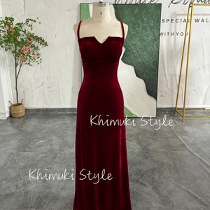 Vintage Velvet Deep Red Prom Dress