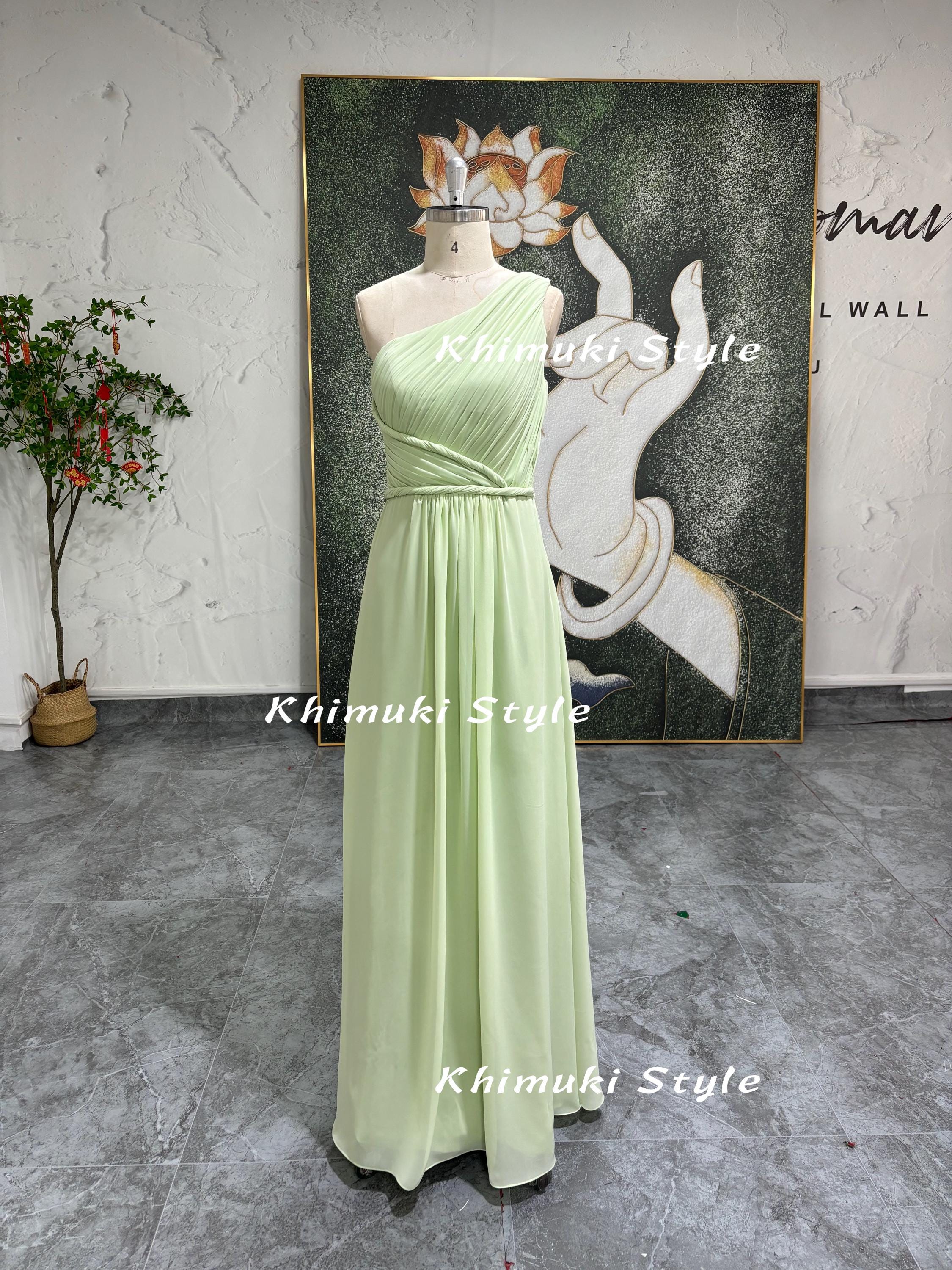 green emerald velvet dress Sage Green Satin Mermaid One Shoulder Long Custom Side Slit Bridesmaid –  BubbleGowns