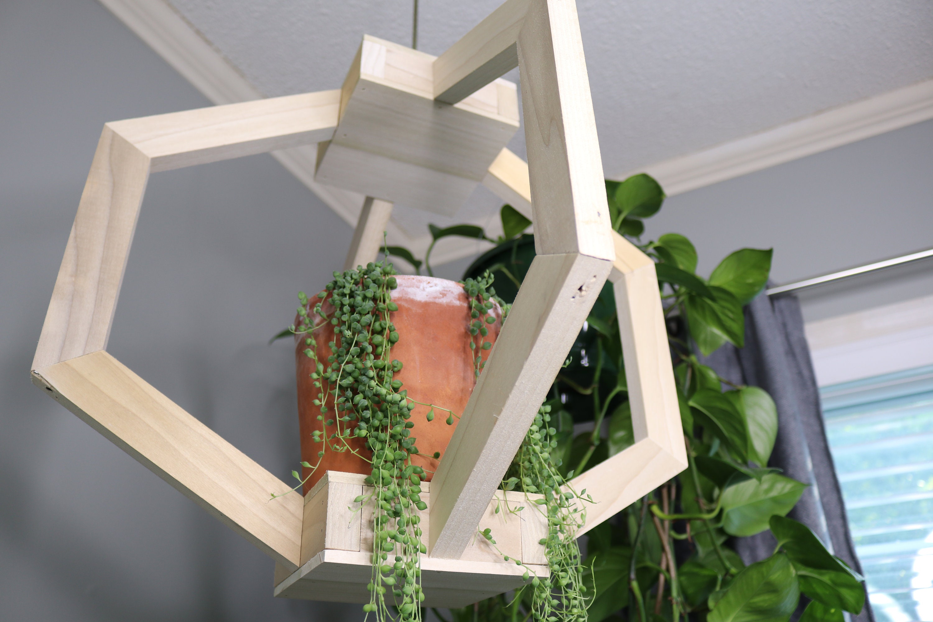 Wooden Plant Hanger Etsy