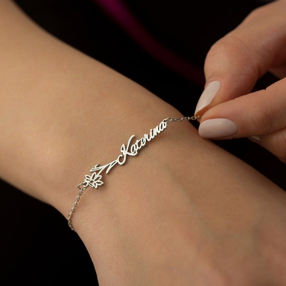 Flower bracelet best sale name