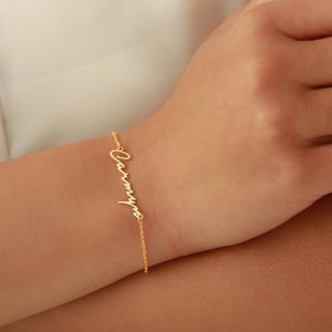 Personalized Sterling Silver Name Bracelet • Handwriting Style