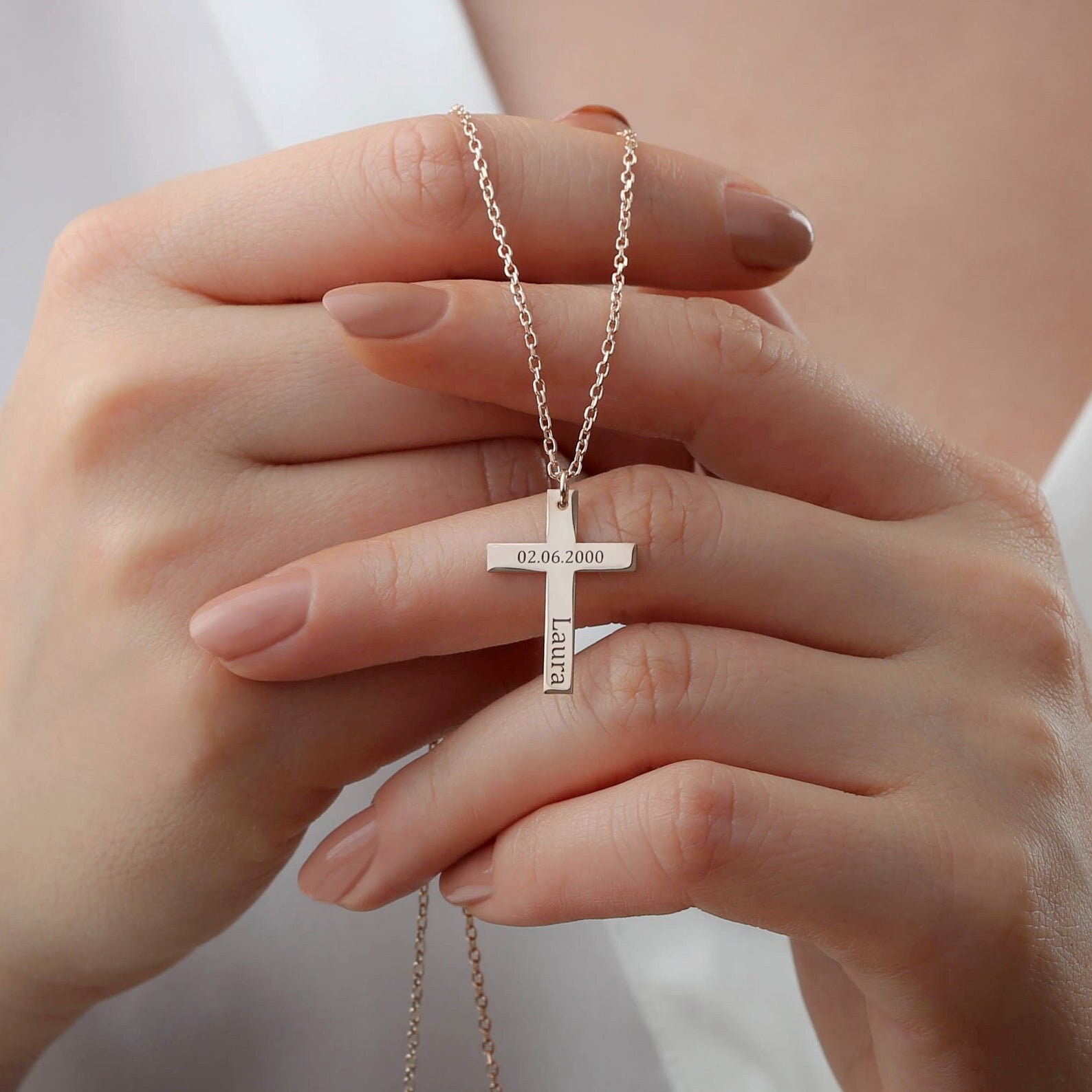 Baptism Cross Necklace - Etsy UK
