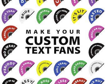 Custom Text Hand Fan UV Glow Gag Gifts Customize Your Own Fan customizable fan word fan personalized words Rave Party Festival Event Fan