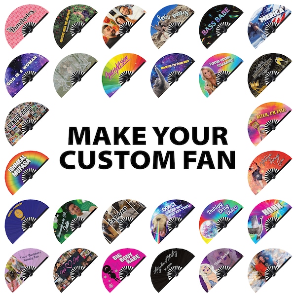 Custom Hand Fan Personalized foldable hand fan Customized graphic handheld fan Clack fan for raves festivals gifts Bulk discount available