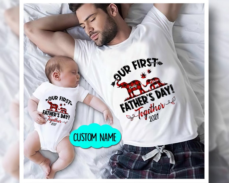 My Daddy Personalized Gifts Tshirt Matching father son Bonus Dad Gifts Matching outfits First fathers Day Gifts Our First Fathers Day