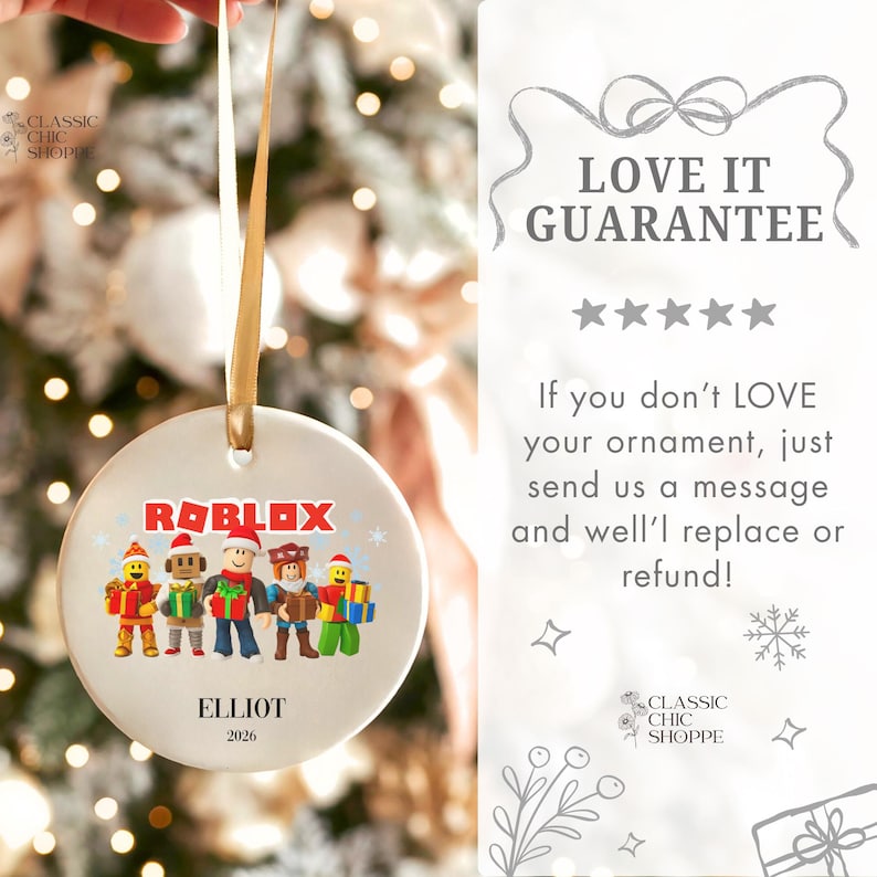 Roblox Christmas Ornament Gamer Gift Custom Name Year Il Ay5c 