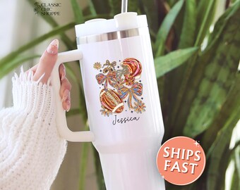 Personalized Football Mom Tumbler 40oz: Custom Game Day Travel Mug