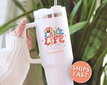 Personalized Lake Life Tumbler 40oz: Custom Lake House Gift