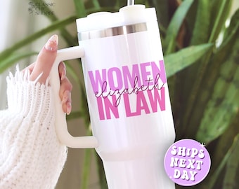 Personalized Women in Law Tumbler: 40 oz Stainless Steel Lawyer Gift