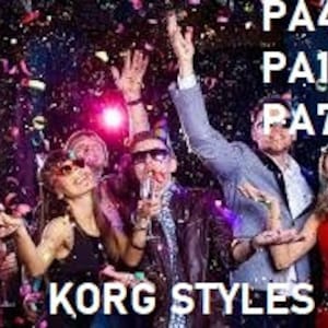 Puede incluir: Un grupo de personas celebrando con confeti y sombreros de fiesta. El texto "PA4X PA1000 PA700 KORG STYLES" es visible en la imagen.