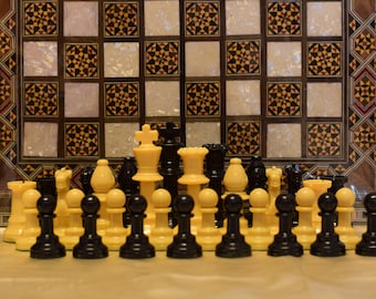 Set of crystal chess pieces