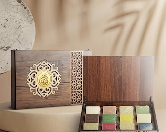Savon d&#39;Alep parfumé en coffret de bois