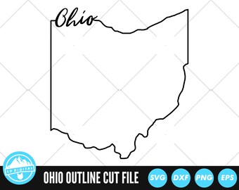 Clip Art Laser File United States Vector File Ohio Cut Files CNC Ohio Outline SVG Files DXF