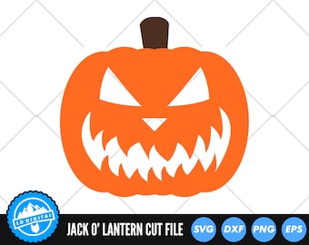 Jack O Lantern SVG Files | Halloween SVG Cut Files | Pumpkin Face Silhouette Vector File | Halloween Clip Art