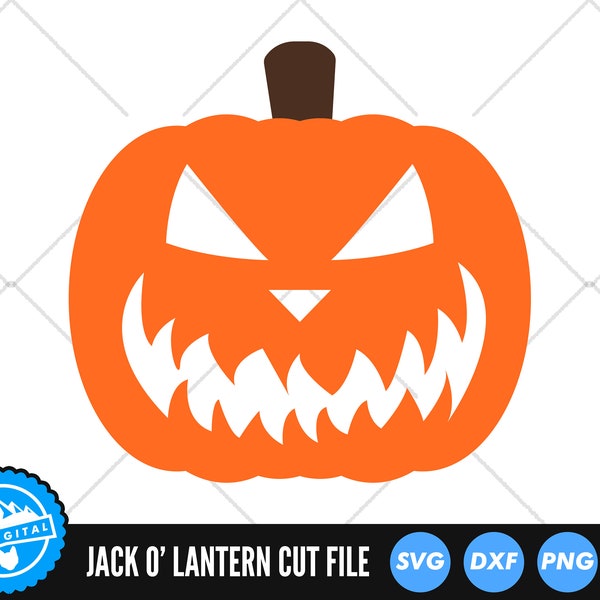 Jack O Lantern SVG Files | Halloween SVG Cut Files | Pumpkin Face Silhouette Vector File | Halloween Clip Art