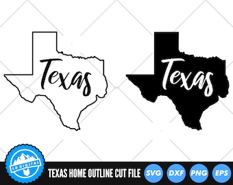 Texas Cursive Outline SVG Files | Texas Cut Files | United States of America Vector Files | Texas Vector | Texas Map Clip Art