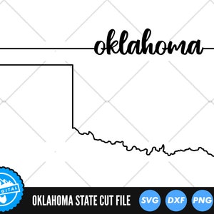 Oklahoma Outline with Text SVG Files | Oklahoma Cut Files | United States of America Vector Files | Oklahoma Vector | Oklahoma Map Clip Art