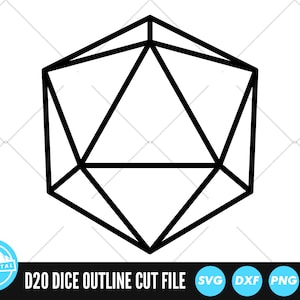 Polyedrischer Würfel W20 SVG | Würfel Bundle SVG | Polyeder Würfel | Würfel Silhouette | Würfelschnitt-Datei | Würfel Vektor