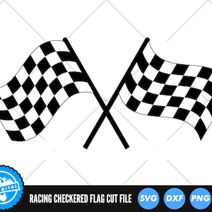 Racing Flagge SVG-Dateien | Checkered Flagge Schnittdateien | Rasse Flagge SVG-Dateien | Renntag Vektor