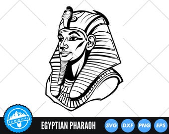 Egyptian Pharaoh SVG: Ancient Egypt Clipart, King Tut (Digital Files)