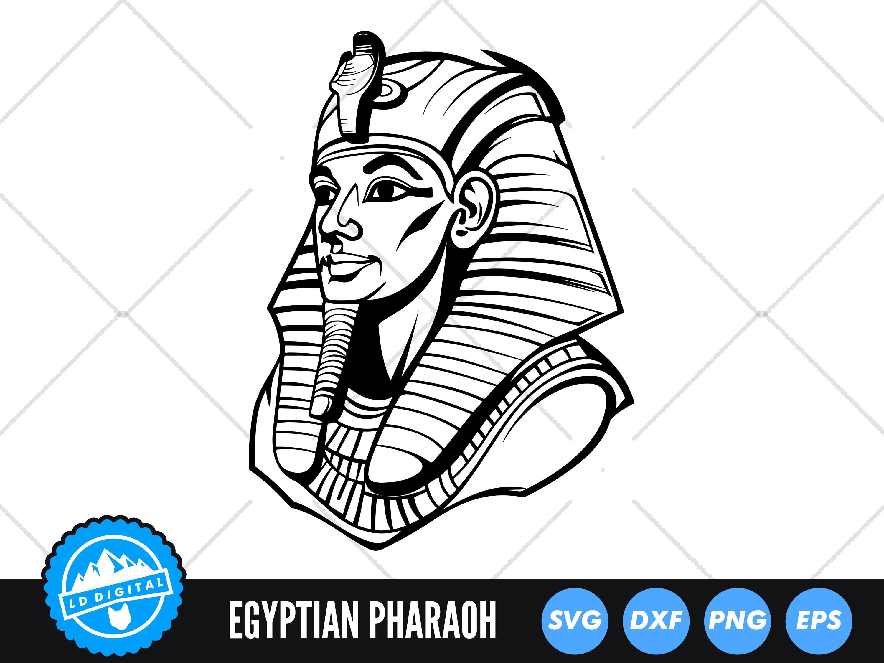 Egyptian Pharaoh SVG: Ancient Egypt Clipart, King Tut (digital Files ...