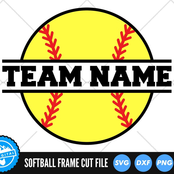 Softball Frame SVG | Sports Mom Cut Files | Softball Heart | Softball Monogram SVG | Softball Name Frame Clip Art | Softball Cut File