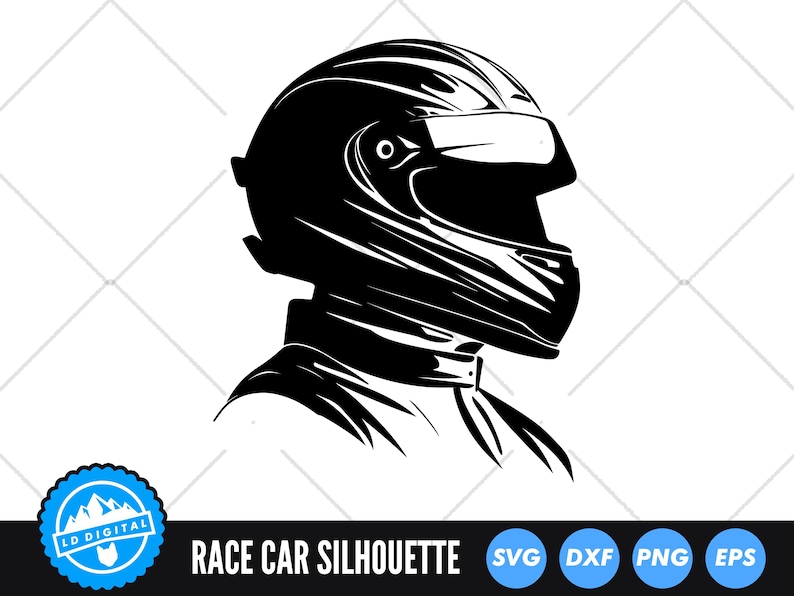 Race Car Driver SVG, Racing Helmet Silhouette Clipart, Motorsport PNG ...
