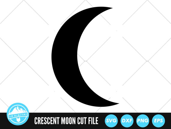 Crescent Moon SVG Files Moon Cut Files Moon Vector Files Half Moon Vector  Moon Clip Art Cnc Files 