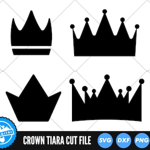 Crown SVG Files | Tiara SVG Cut Files | Crown Silhouette Vector Files | Tiara Silhouette Vector | Crown Clip Art