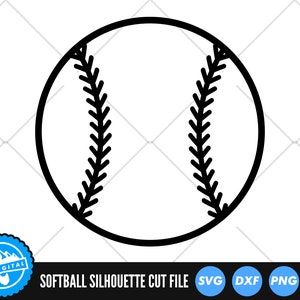 Pliki SVG Softball | Pliki do cięcia Baseball | Pliki wektorowe SVG Sport | Sylwetka Softball | Clip Art Baseball