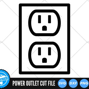 Power Outlet SVG Files | Power Socket SVG Cut Files | Power Outlet Silhouette Vector Files | Electrical Outlet Clip Art