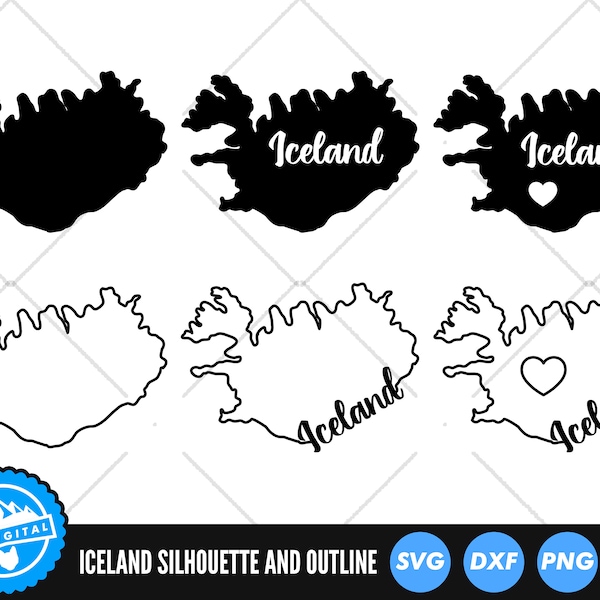 Iceland SVG | Iceland Cut Files | Iceland Outline SVG | Iceland Silhouette SVG | Iceland Map Clip Art | Iceland Vector