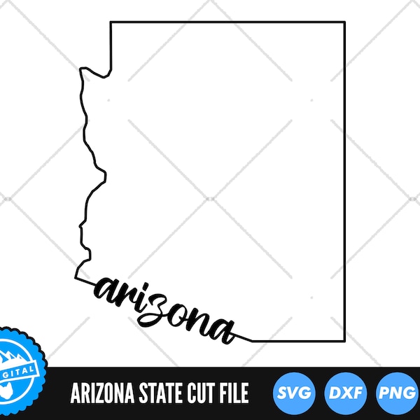 Arizona Outline with Text SVG Files | Arizona Cut Files | United States of America Vector Files | Arizona Vector | Arizona Map Clip Art