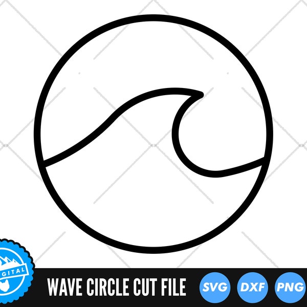 Wave Circle SVG Dateien | Ocean Wave Cut Dateien | Circle Wave SVG VektorDateien | Strand SVG Vektor | Wave Circle Clip Art