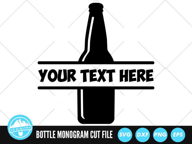 Download Beer Bottle Split Name Frame SVG Files Bottle Monogram Cut | Etsy