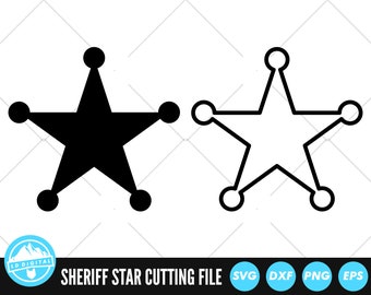 Sheriff Star SVG Files | Sheriff Badge Cut Files | Sheriff Star Vector Files | Sheriff Star Vector | Sheriff Star Clip Art | CnC Files